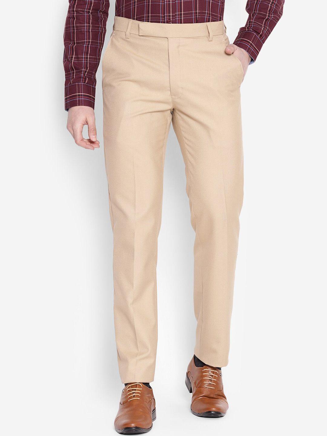 jump usa men relaxed mid rise formal trousers