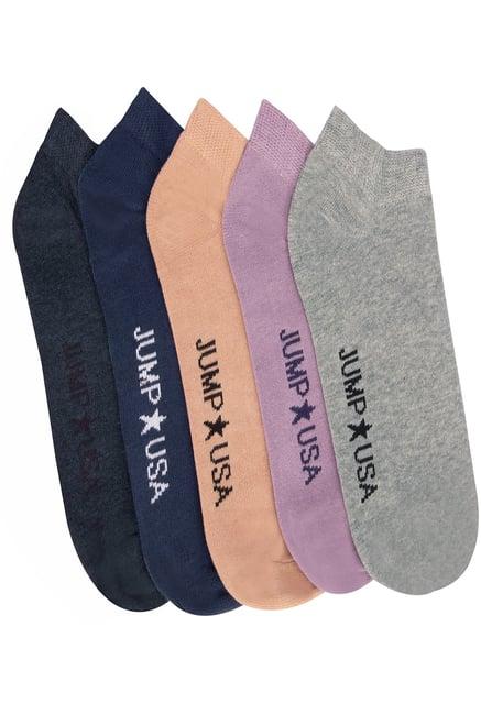 jump usa multicolor ankle lenght socks - pack of 5
