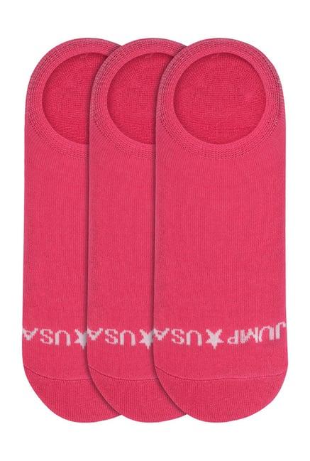 jump usa pink cotton shoeliner socks - pack of 3