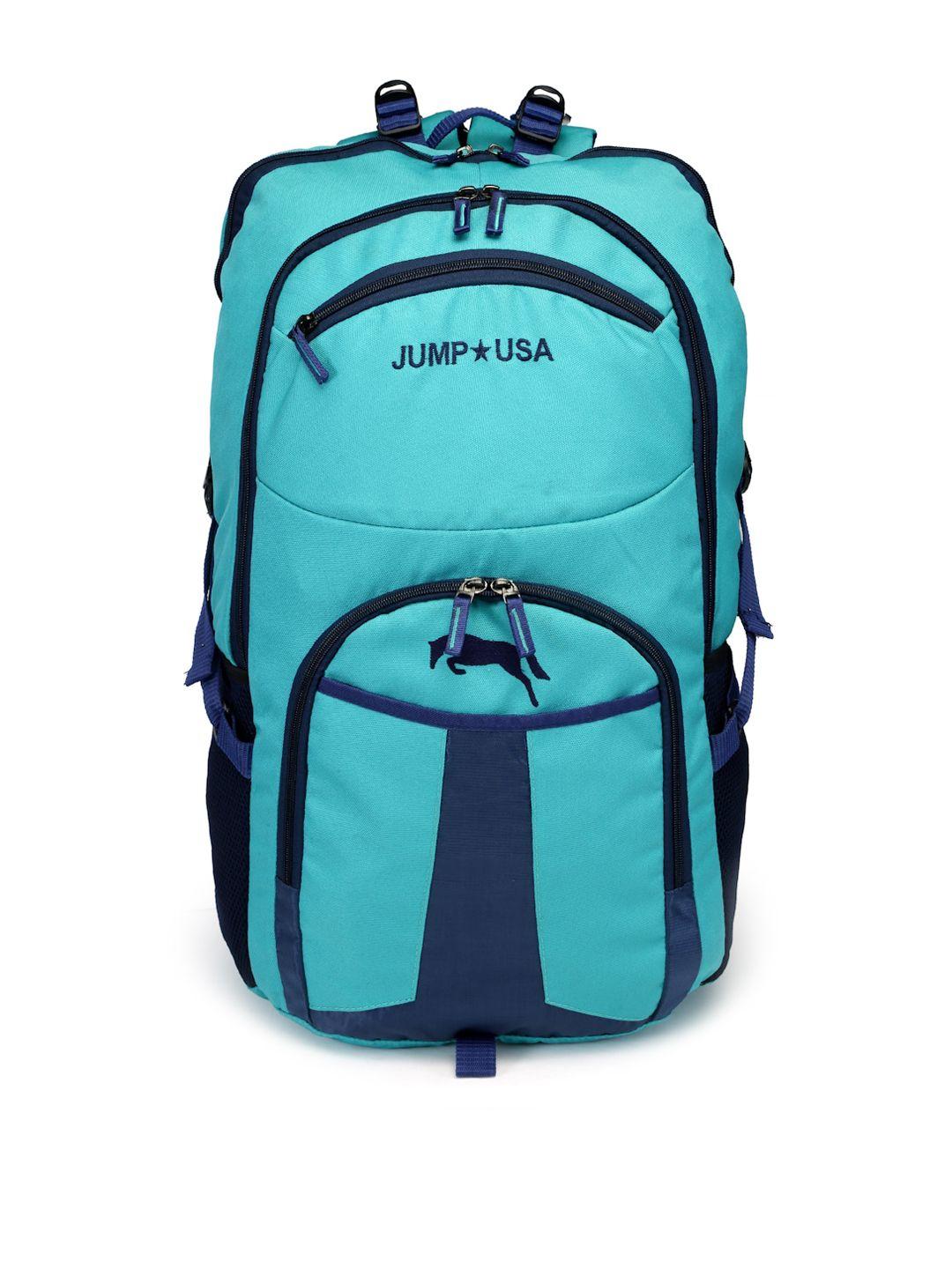 jump usa sea green & blue printed rucksacks