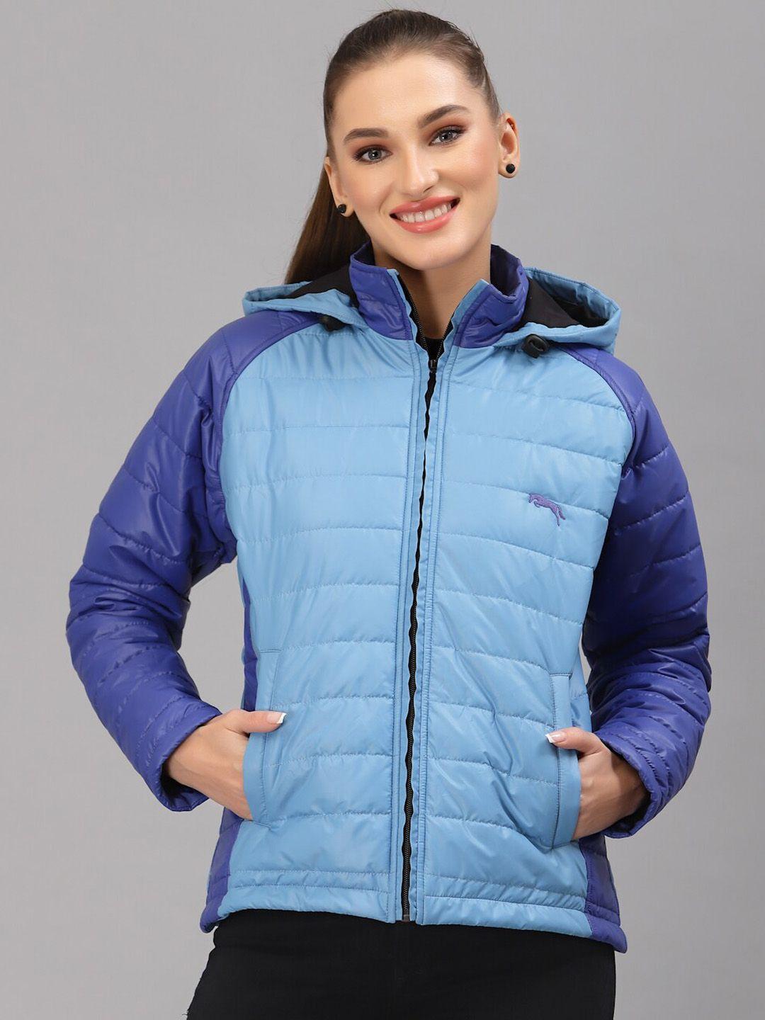 jump usa women blue lightweight puffer jacket