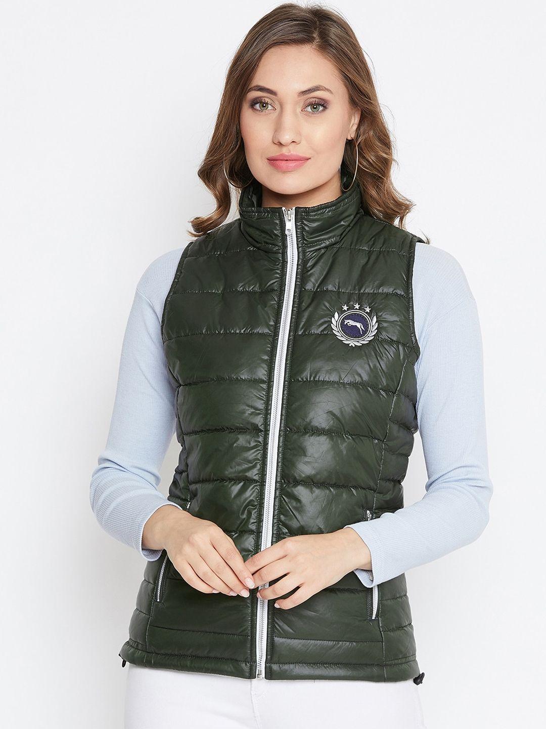 jump usa women green padded jacket