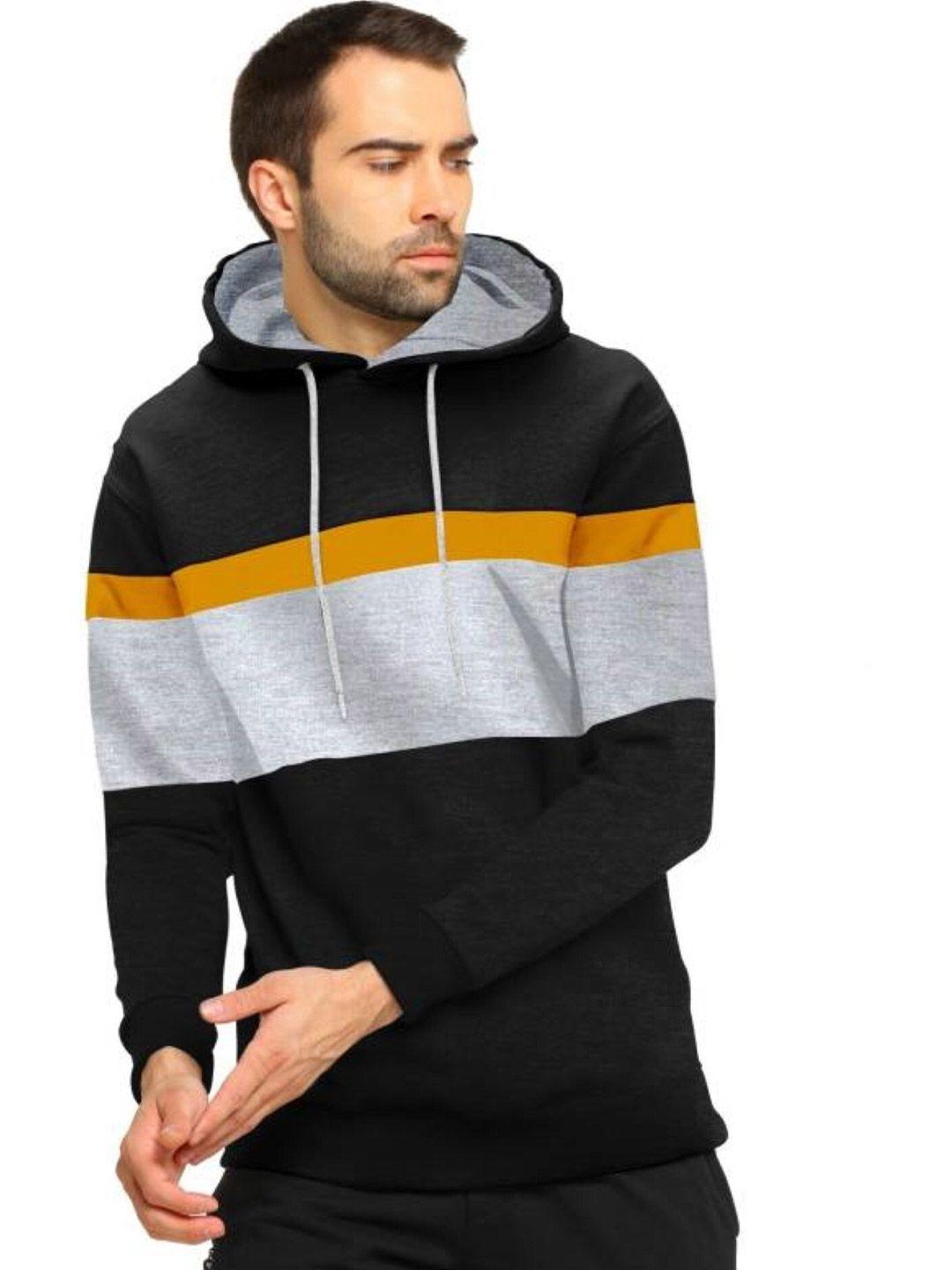 jumpcuts colourblocked hooded neck sweatshirt