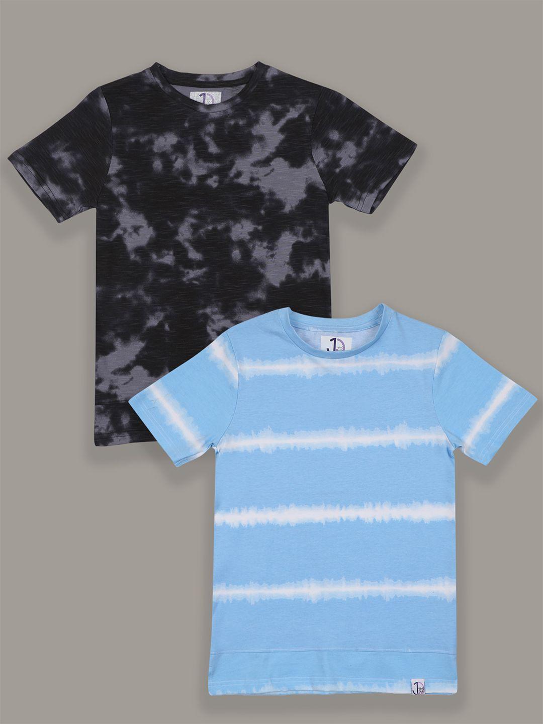 jumping joey boys pack of 2 tie & dyed pure cotton t-shirt