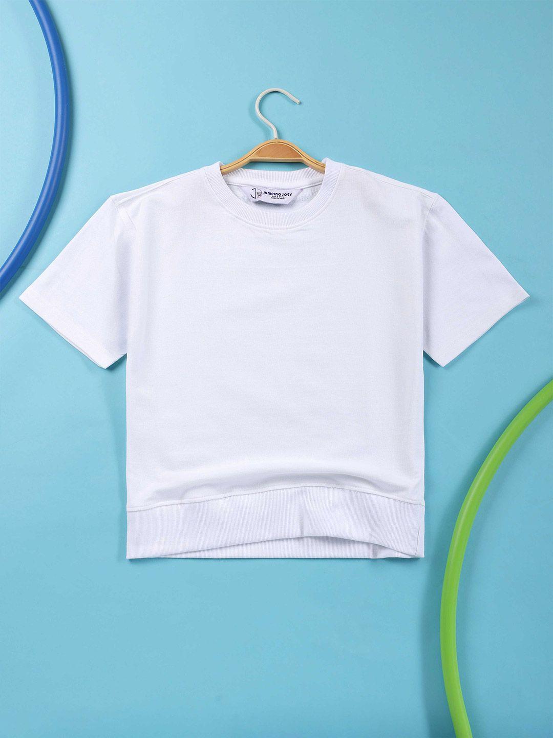 jumping joey boys white pure cotton t-shirt