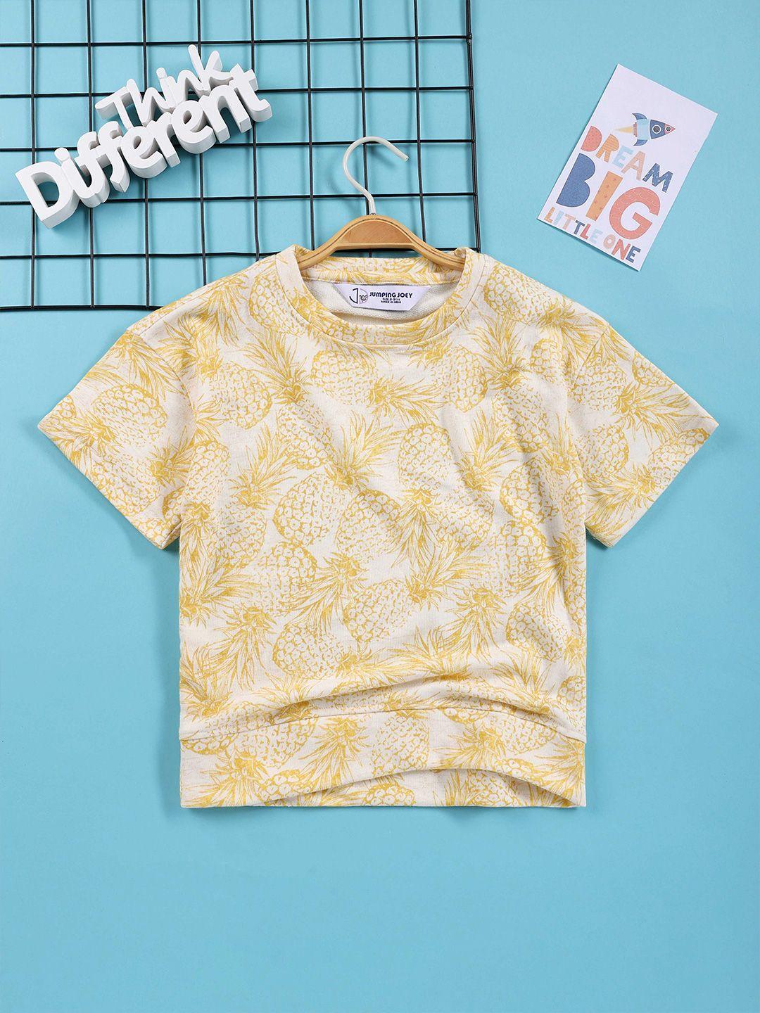 jumping joey boys yellow pure cotton t-shirt