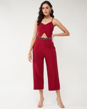 jumpsuit with back tie-up detail