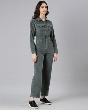 jumpsuit with button closure