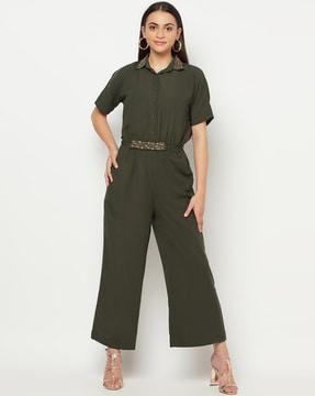 jumpsuit with embellished belt