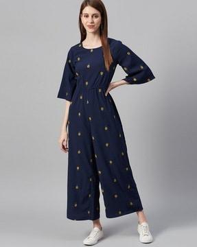 jumpsuit with embroidered motifs