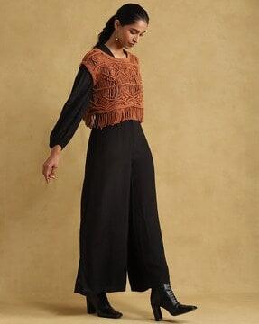 jumpsuit with macrame top