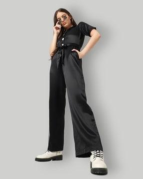 jumpsuit with notched lapel