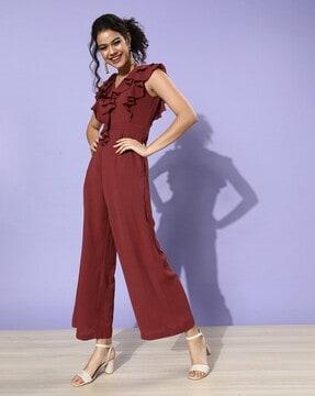 jumpsuit with ruffled overlay