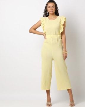 jumpsuit with ruffled sleeves