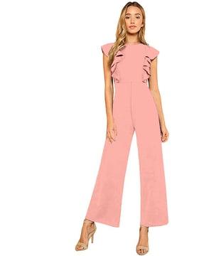 jumpsuit with ruffled sleeves