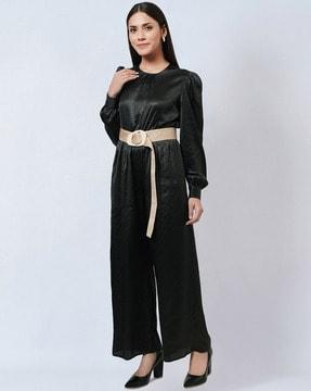 jumpsuit with velvet belt