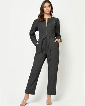 jumpsuit with waist tie-up