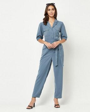 jumpsuit with waist tie-up