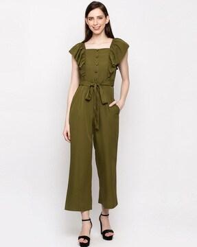 jumpsuit with waist tie-up