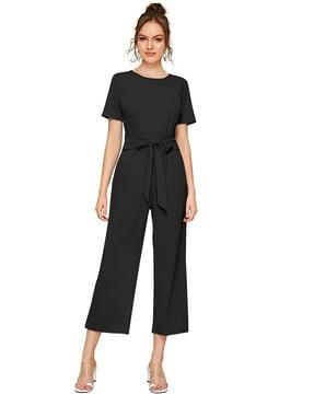 jumpsuit with waist tie-up