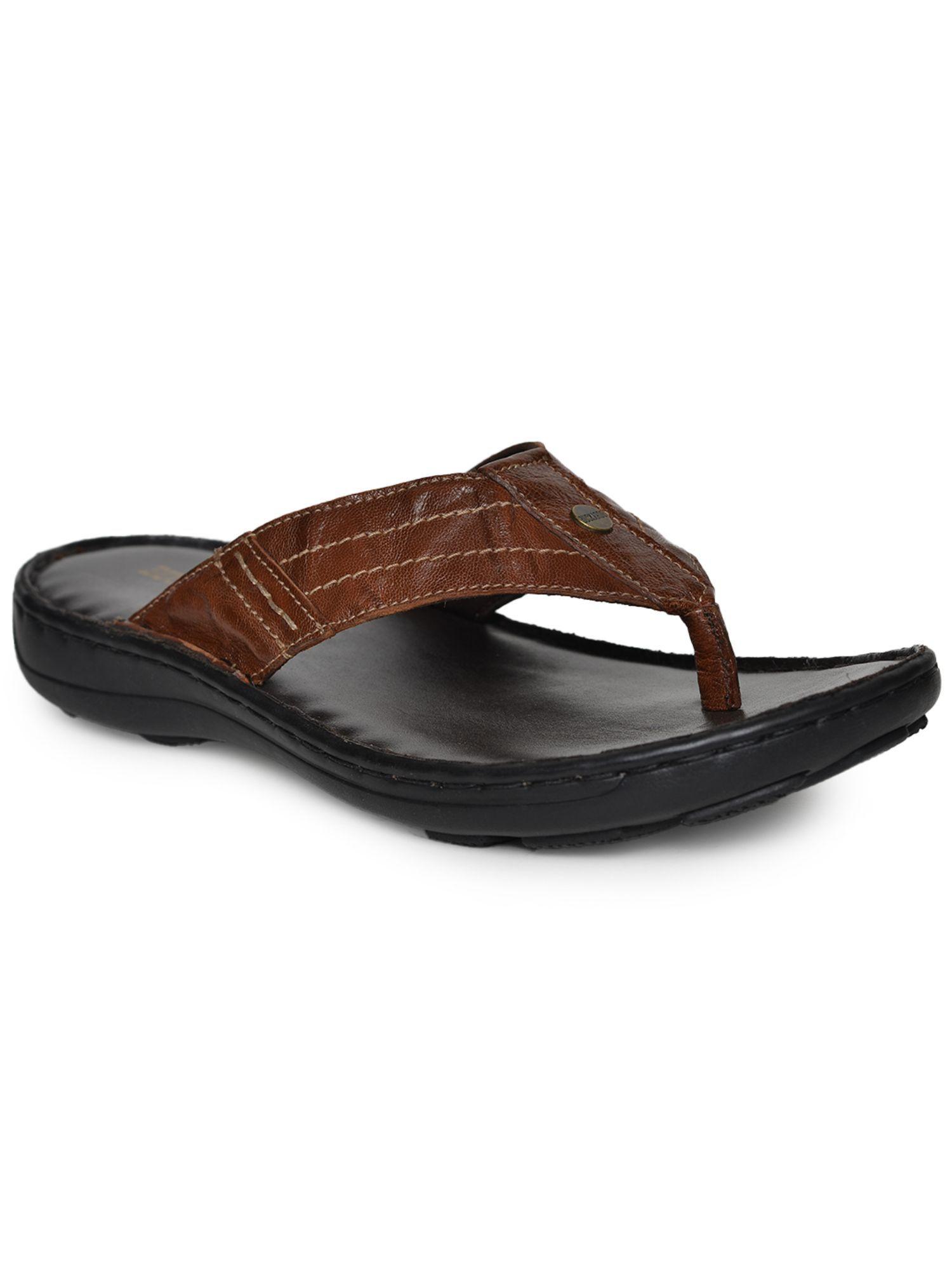 junak full grain natural leather casual chappal for mens