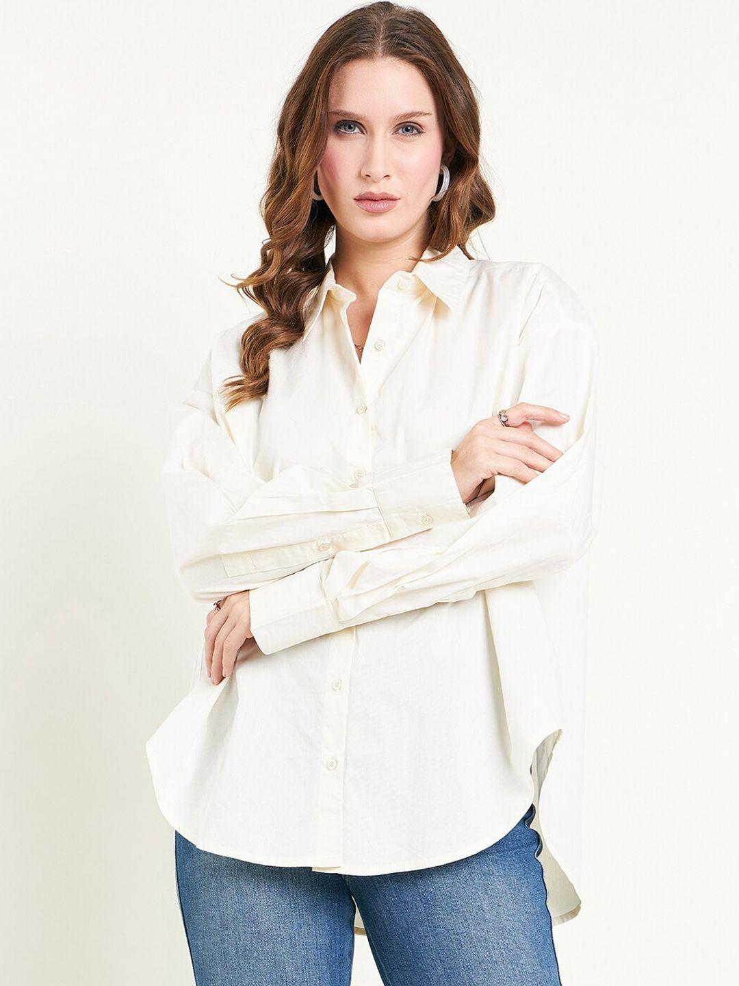 june & harry cotton relaxed oversized opaque shirt