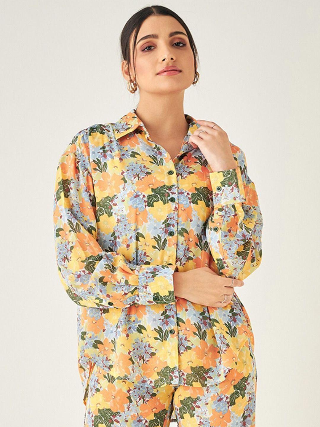 june & harry relaxed floral printed casual shirt