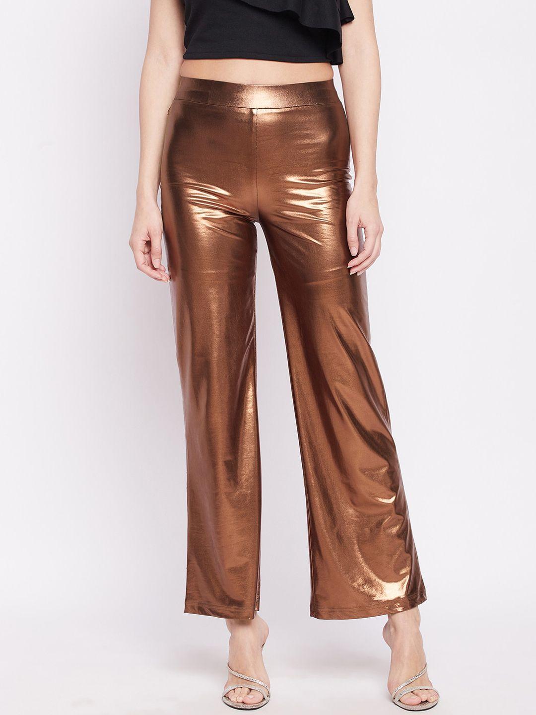 june & harry women bronze-toned parallel trousers