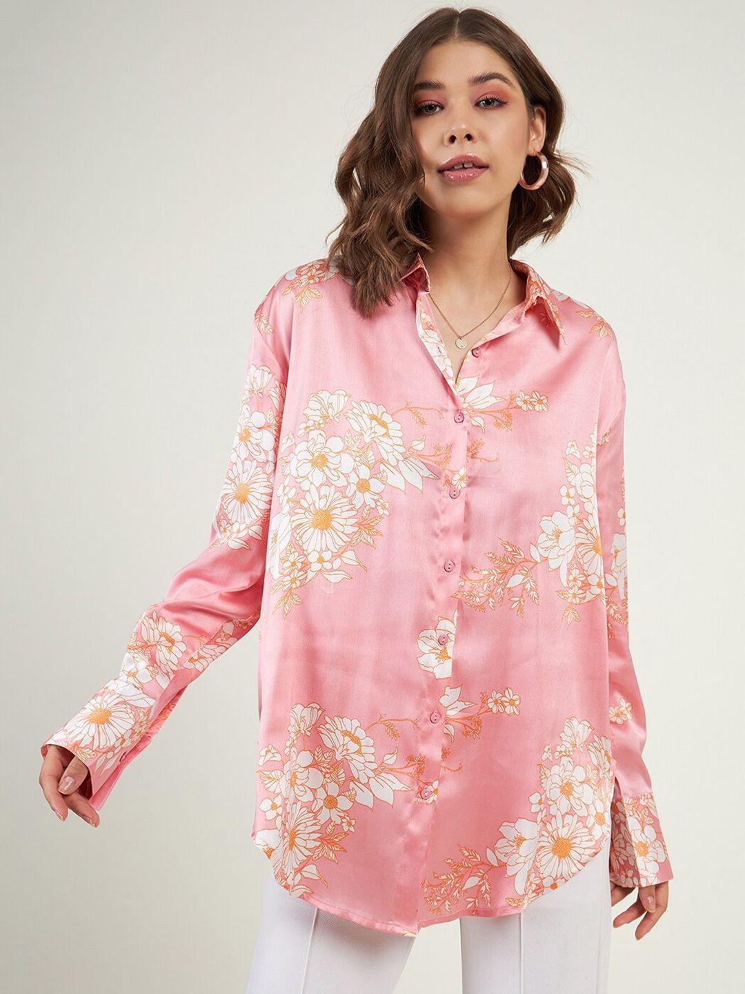 june & harry women mauve relaxed floral opaque printed party shirt