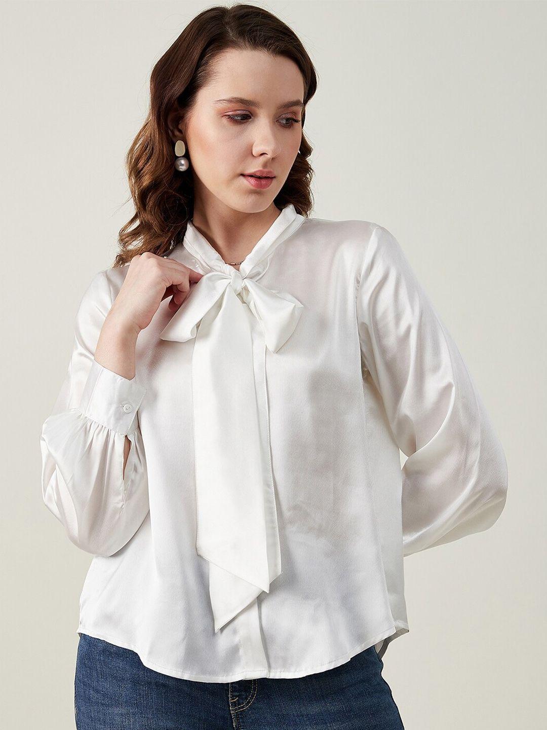 june & harry women white comfort opaque party shirt