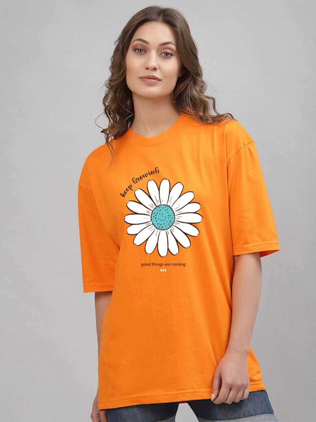 juneberry floral printed pure cotton oversized t-shirt