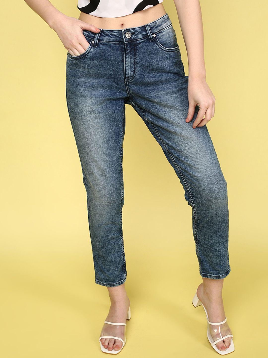 juneberry women original slim fit low-rise heavy fade stretchable jeans