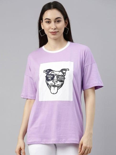 juneberry lilac cotton printed t-shirt