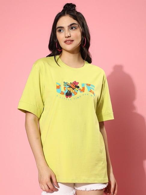 juneberry lime green cotton graphic print t-shirt