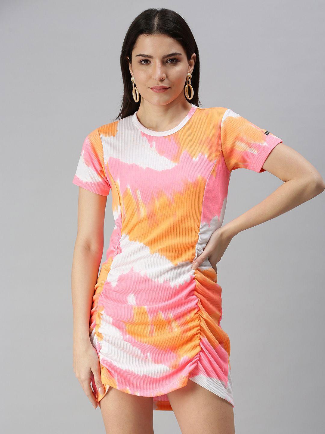 juneberry multicoloured tie and dye t-shirt dress