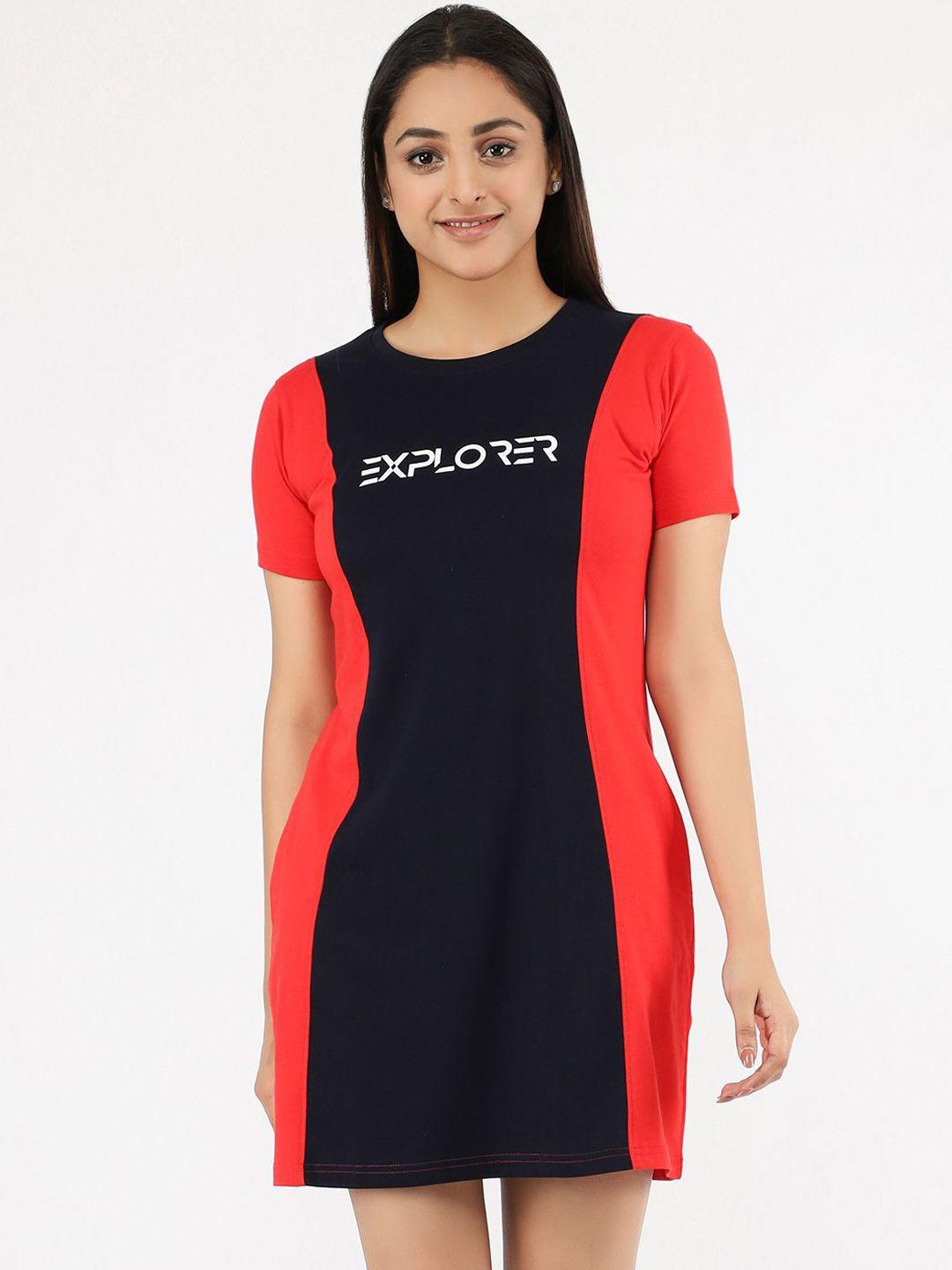 juneberry red & black sweater cotton dress