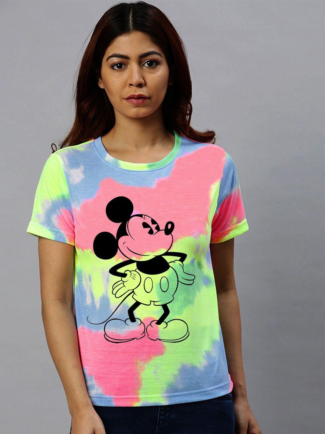juneberry women multicoloured mickey mouse printed t-shirt