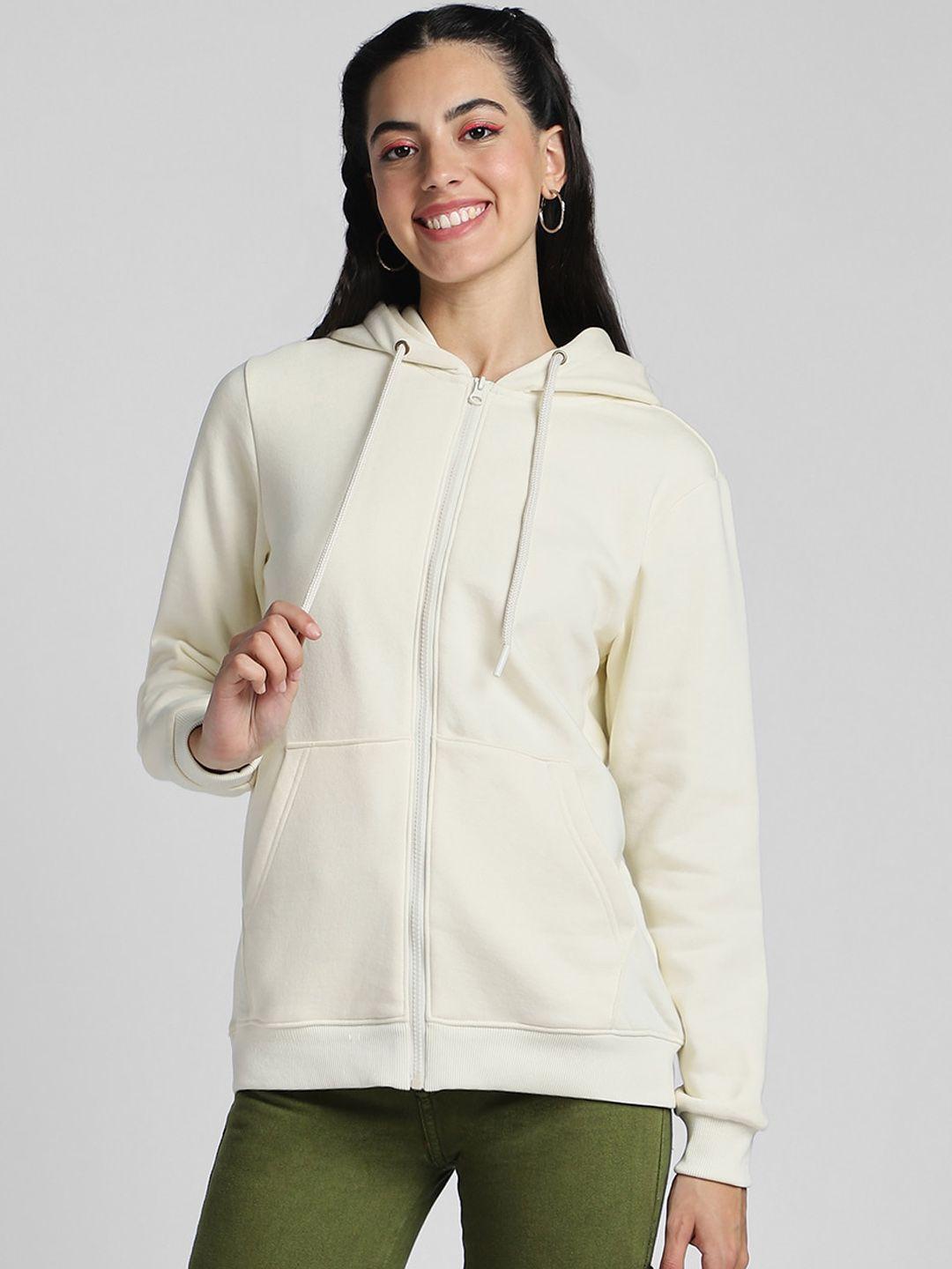 juneberry women off white fleece lightweight open front jacket