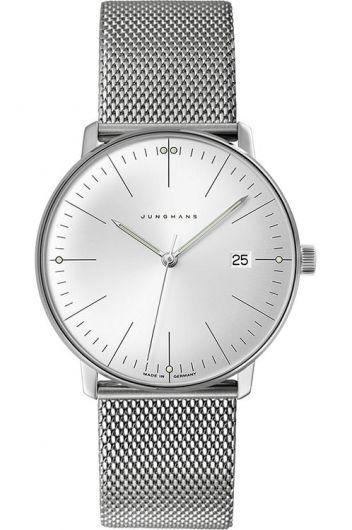 junghans max bill silver dial quartz watch with steel bracelet for men - 041446348
