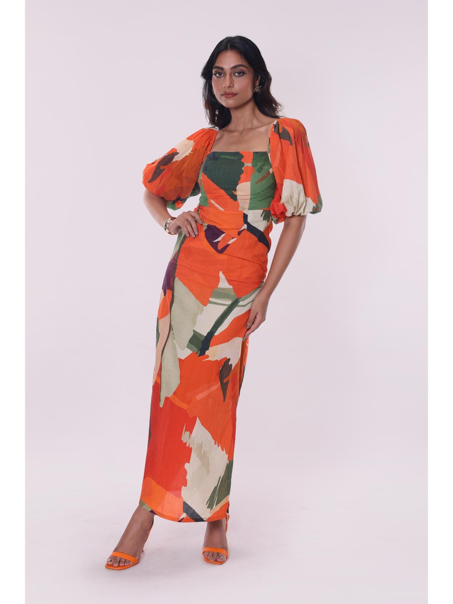 jungle printed maxi dress