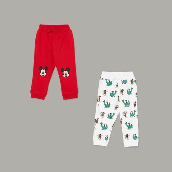 junior baby boys mickey mouse printed joggers - pack of 2