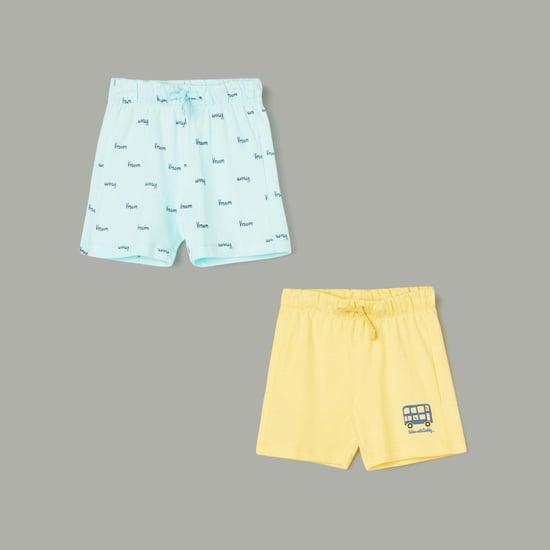 junior baby boys printed shorts - pack of 2