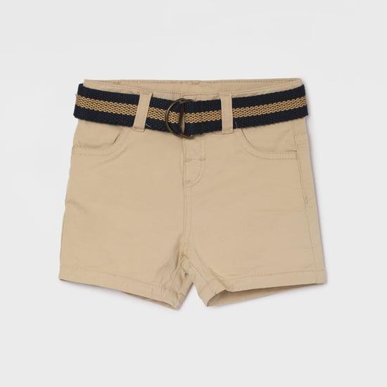 juniors boys solid belted shorts