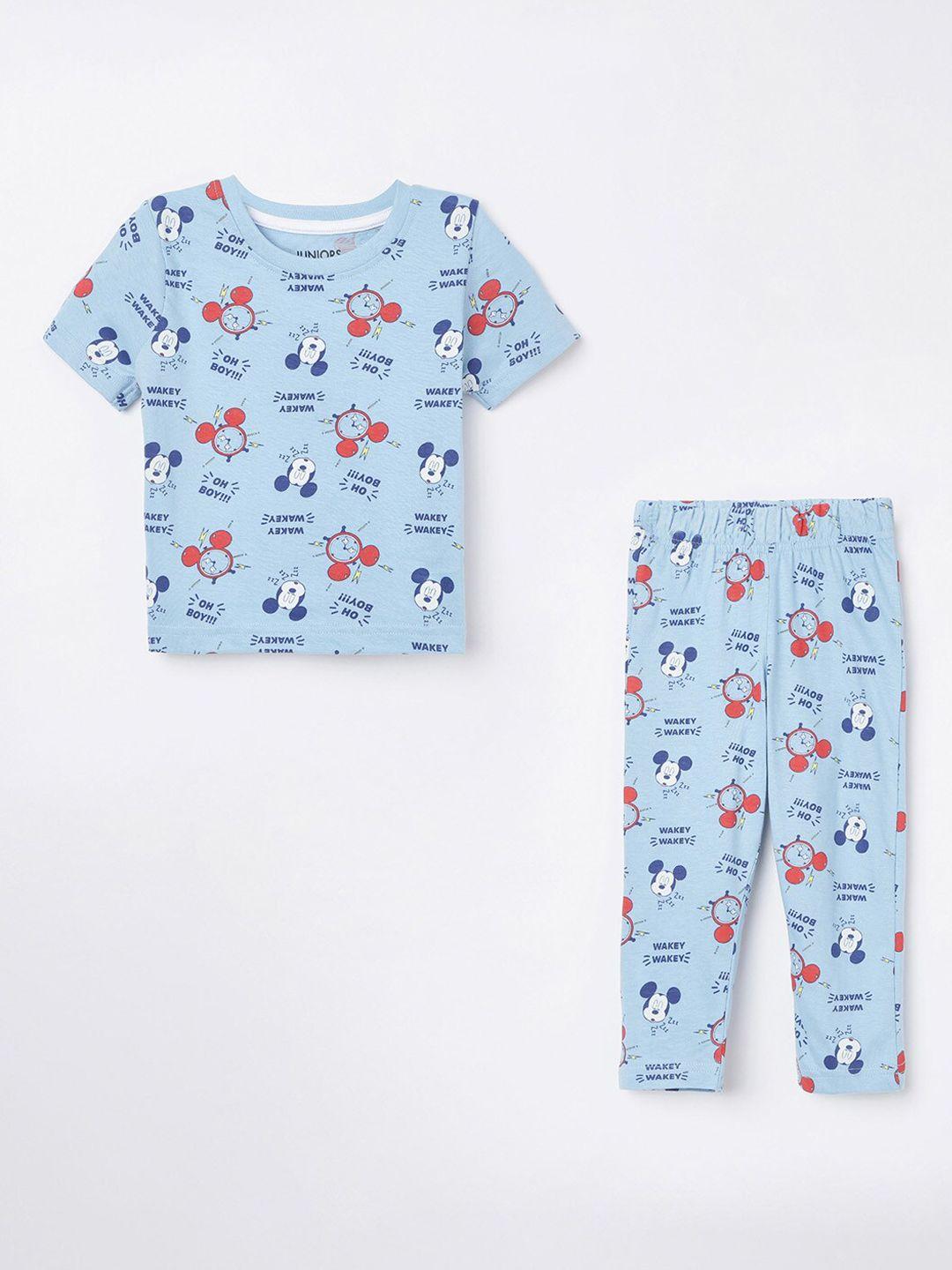 juniors by lifestyle boys blue mickey mouse printed clothing set