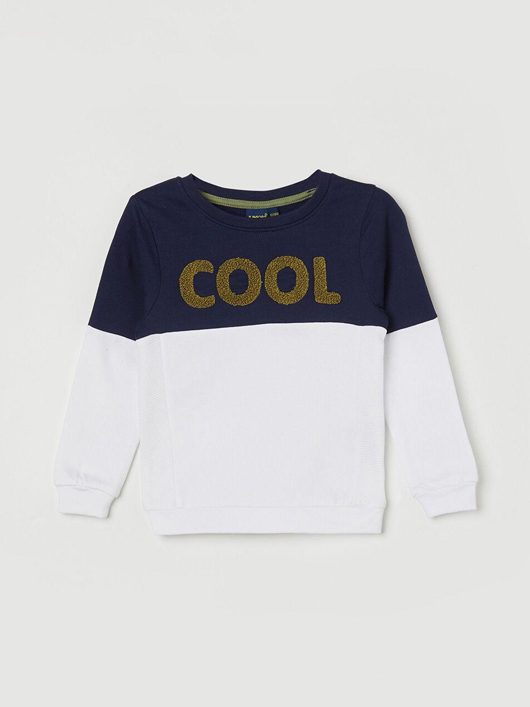 juniors by lifestyle boys colourblocked pure cotton pullover sweatshirt