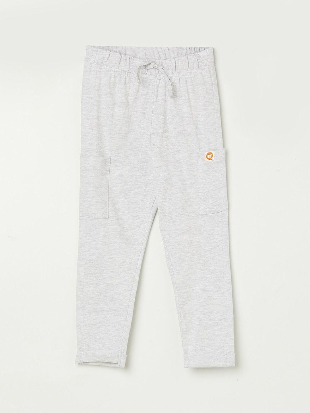 juniors by lifestyle boys grey melange solid cotton track pants