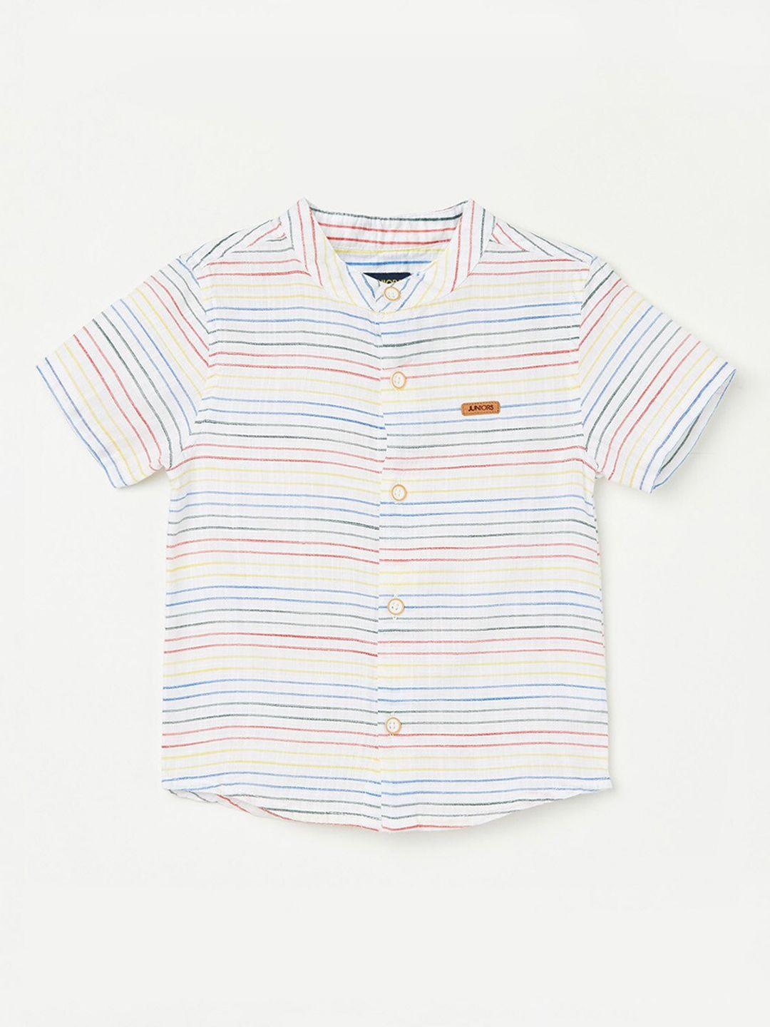 juniors by lifestyle boys horizontal stripes opaque pure coton casual shirt