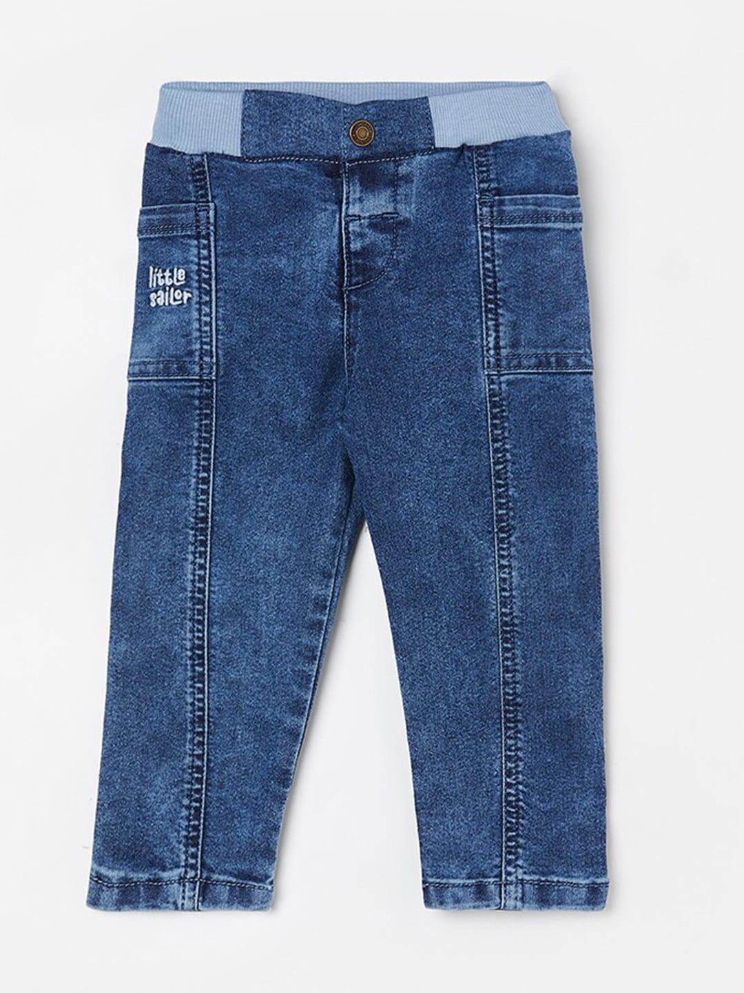 juniors by lifestyle boys mid rise clean look pure cotton jeans