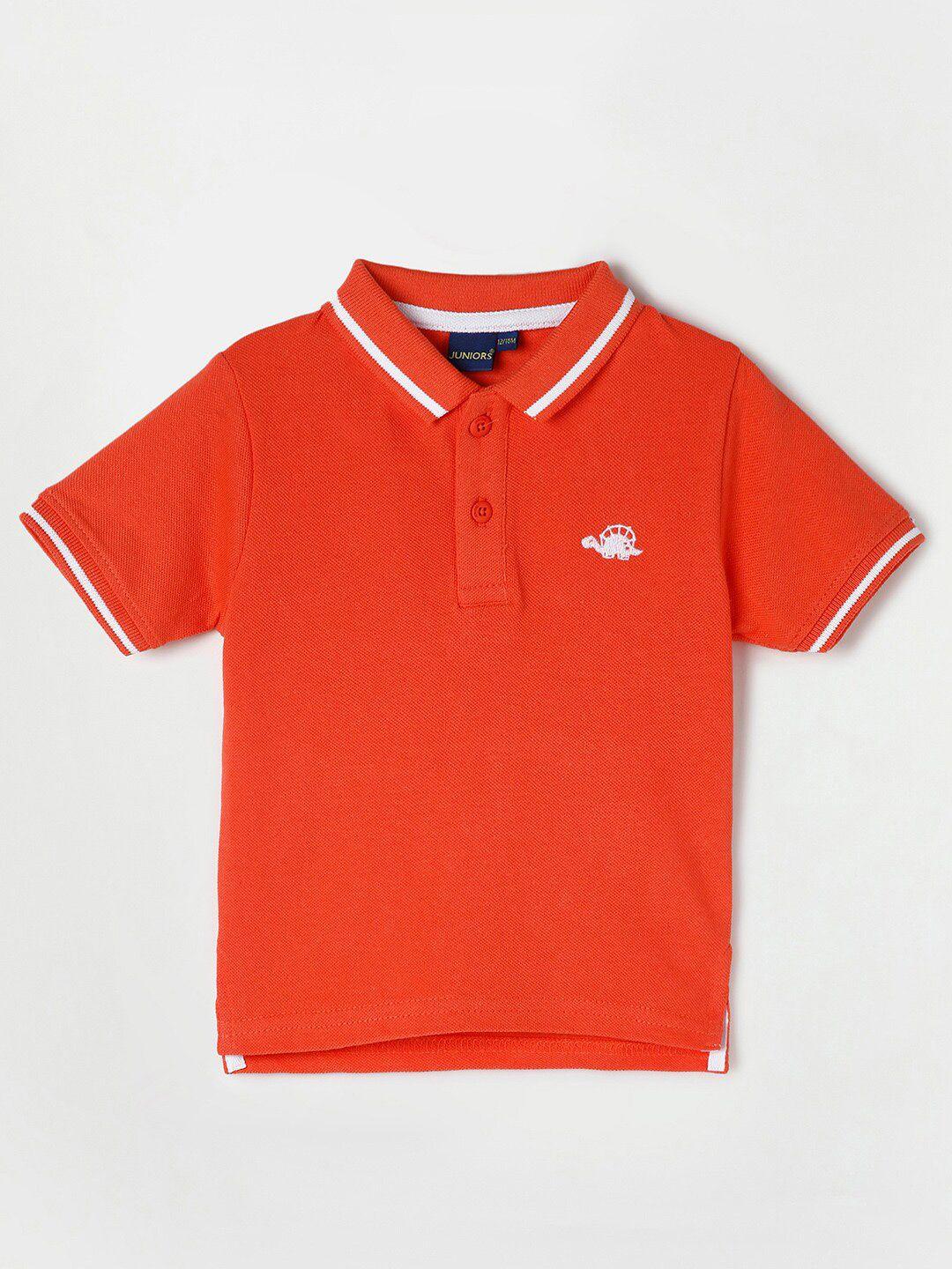 juniors by lifestyle boys orange polo collar cotton  t-shirt