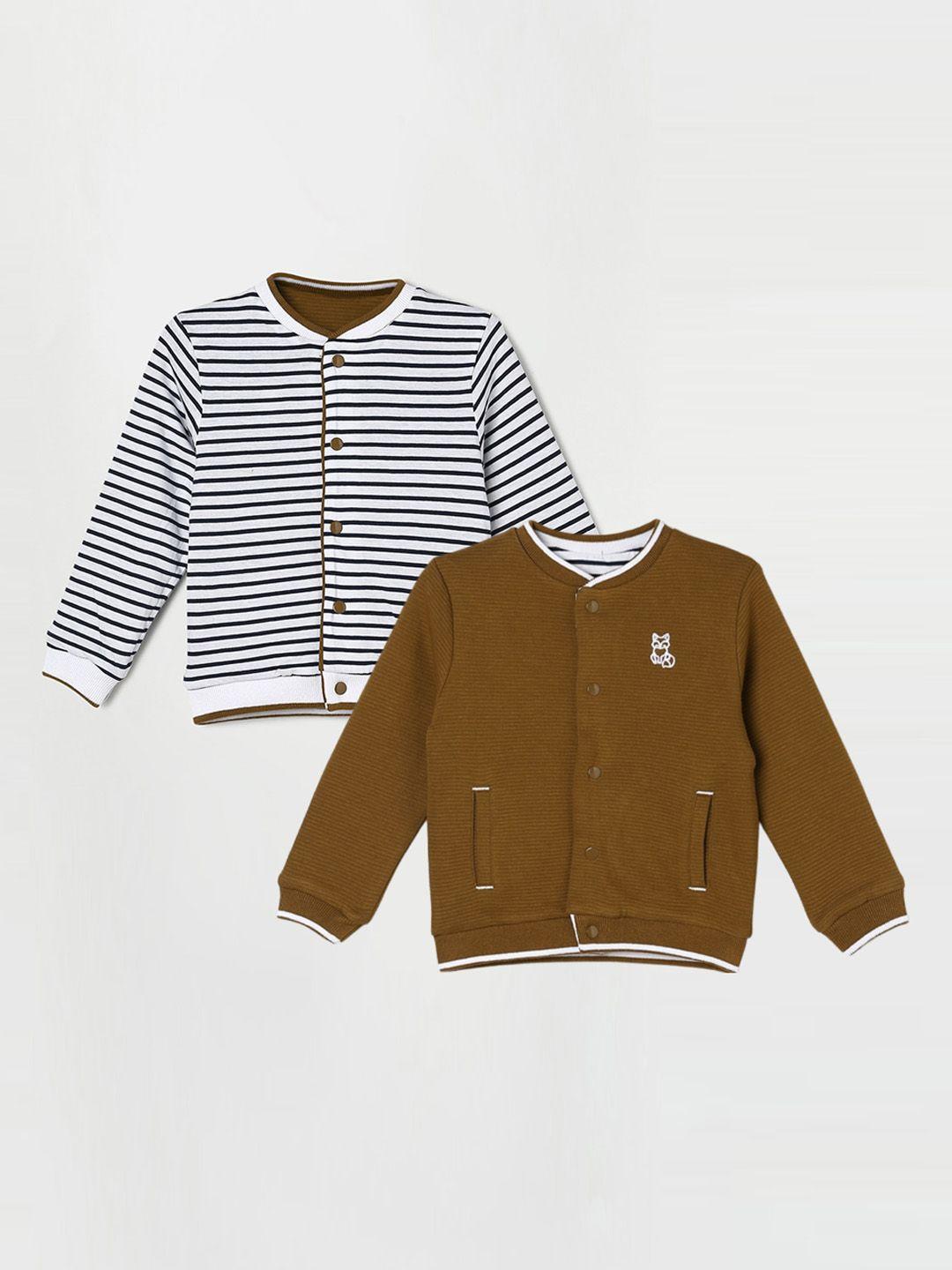 juniors by lifestyle boys pack of 2 striped cotton cardigans